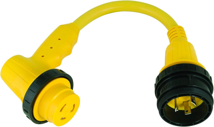 Yellow Marinco 30 Amp Right Angle Adapter 1RPCRV - Product View | United RV Parts