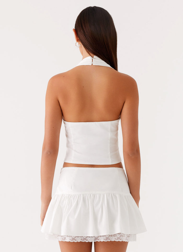 Mavis Mini Skirt White 2 Peppermayo