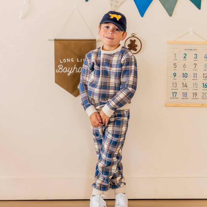 Navy Plaid Jogger (Infant)
