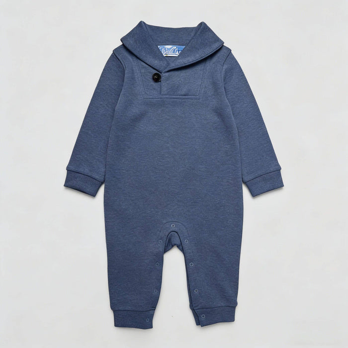 Navy Shawl Collar Knit