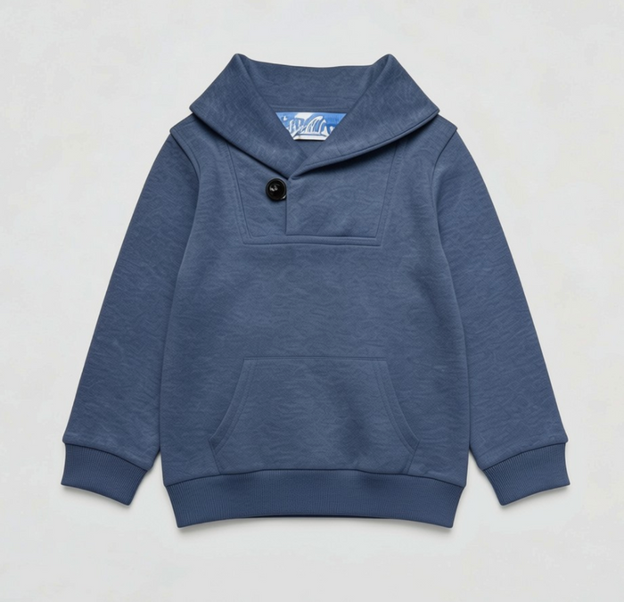 Navy Shawl Collar Knit
