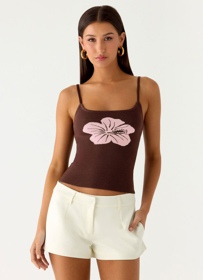 Ofira Knit Tank Top - Espresso Meadow