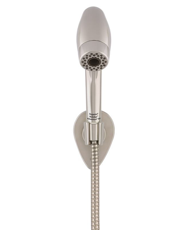 Brushed Nickel Oxygenics BodySpa Adventure RV Handheld Shower 25488 - Front View | United RV Parts