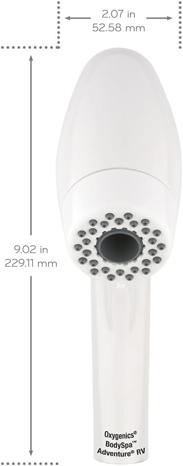 White RV Shower Head Dimensions - Technical Measurements Detail | United RV Parts