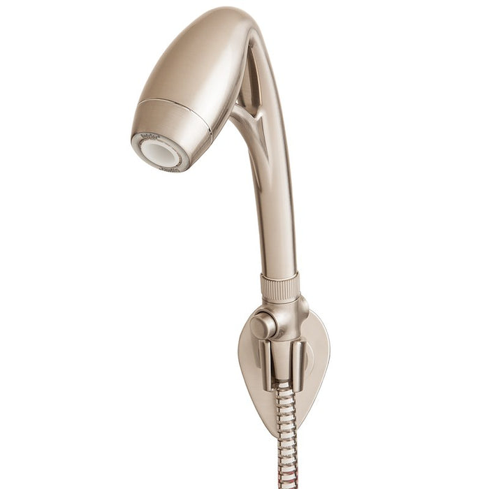 Brushed Nickel RV Handheld Shower Head with Wall Mount - Side Angle | United RV Parts