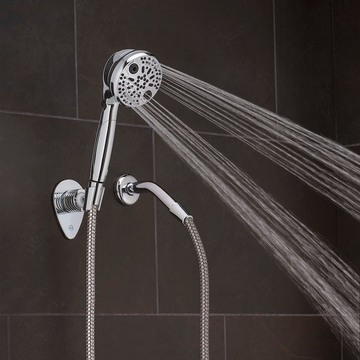 Oxygenics PowerFlow Chrome RV Shower Head Demonstrating Heavy Rainfall Spray Setting | United RV Parts