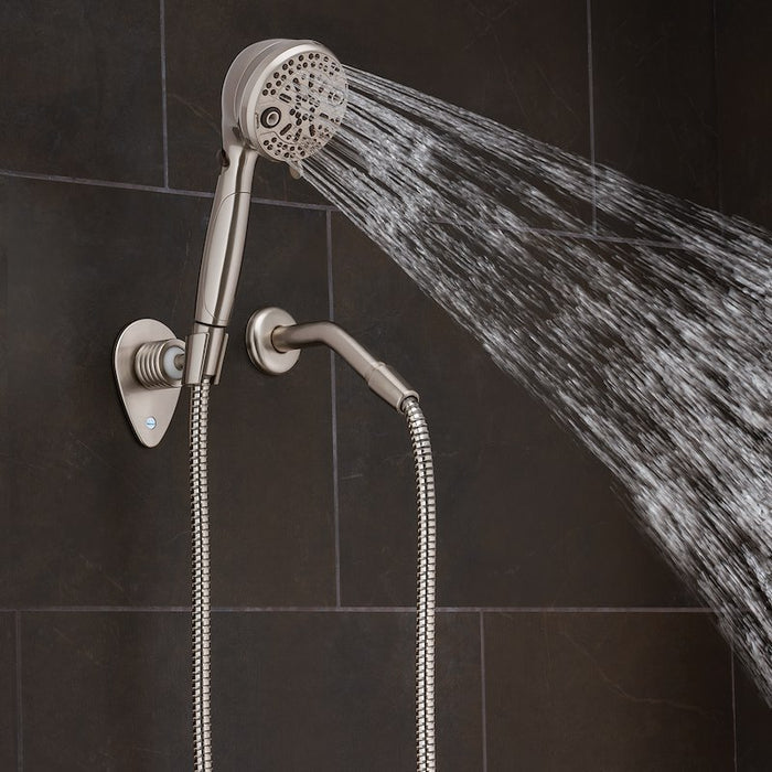 Brushed Nickel PowerFlow Shower Head - Stream Spray Pattern Demo | United RV Parts