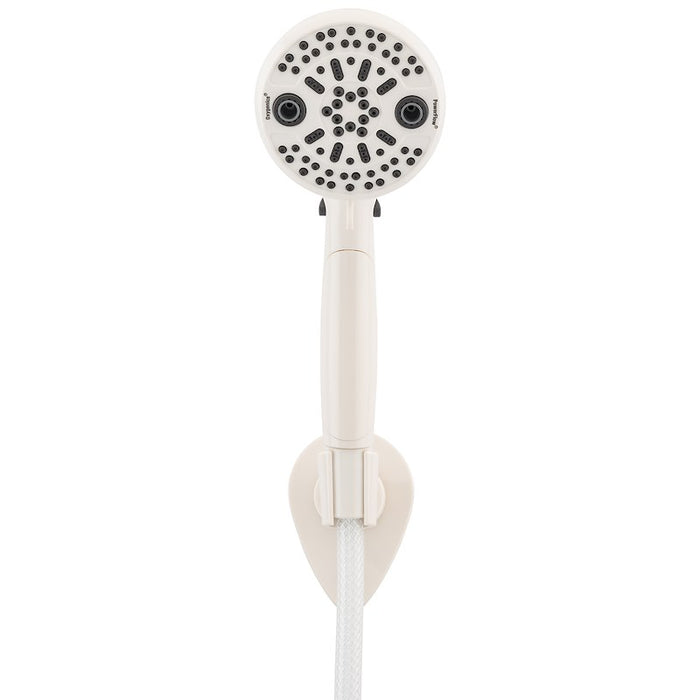 White Oxygenics PowerFlow RV Handheld Shower 87764 with Wall Mount Bracket - Front View | United RV Parts