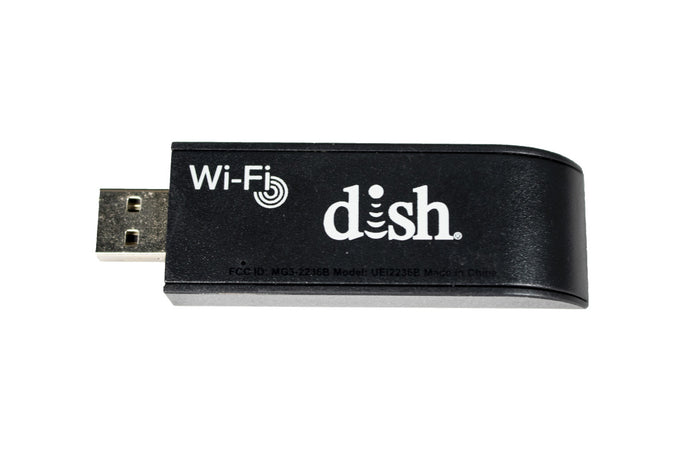 Black DISH Wally Wi-Fi USB Adapter - Side View with Model Number | United RV Parts