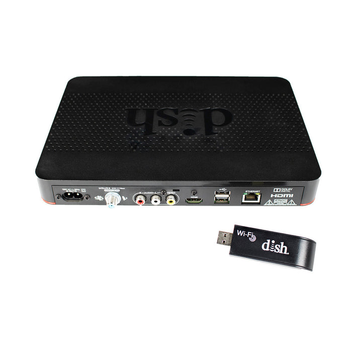 Black DISH Wally Receiver with Wi-Fi Adapter - Back Port View | United RV Parts