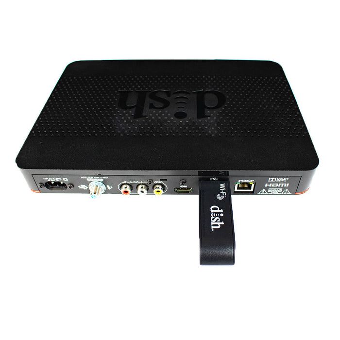 Black Wi-Fi USB Adapter Connected to DISH Wally Receiver - Installation View | United RV Parts