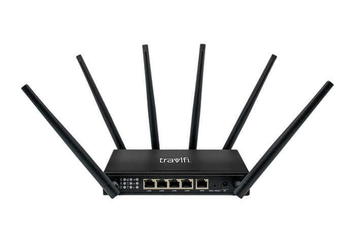 TravlFi Journey XTR Router - Front View with Branding | United RV Parts