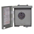 Gray Steel Parallax U013P 30 Amp RV Power Outlet Box - Open Front View | United RV Parts