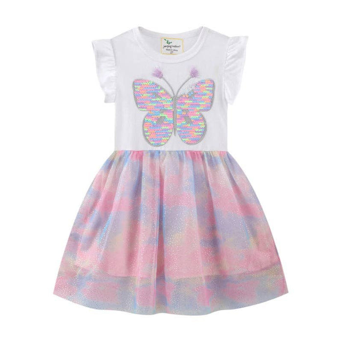 Pastel Rainbow Butterfly Flutter Dress