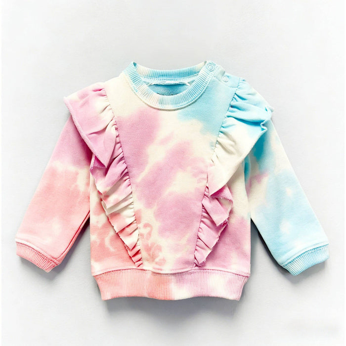 Pastel Tie-Dye Ruffle Jogger Set