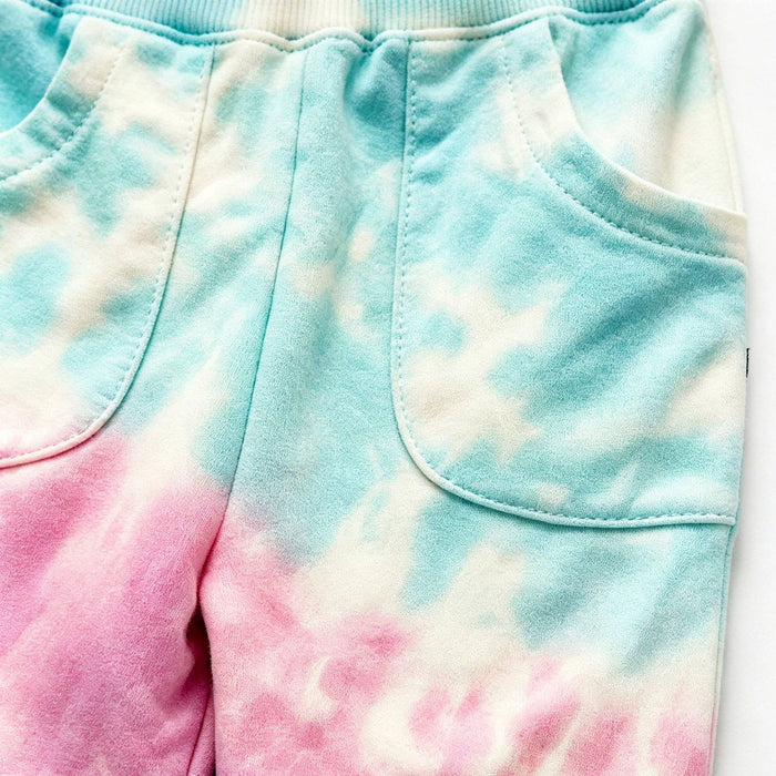 Pastel Tie-Dye Ruffle Jogger Set