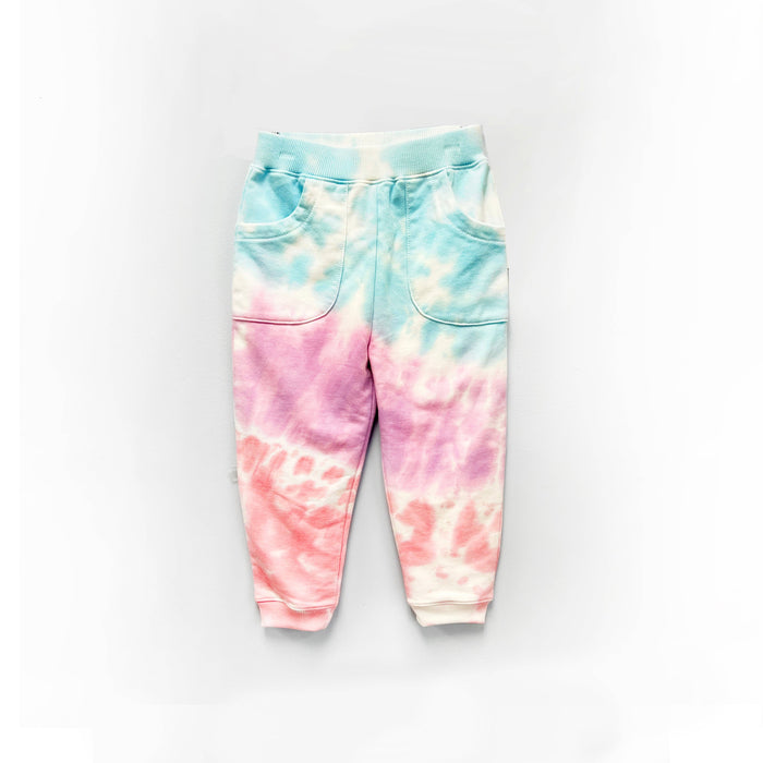 Pastel Tie-Dye Ruffle Jogger Set