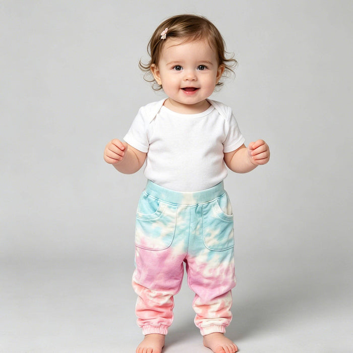 Pastel Tie-Dye Ruffle Jogger Set