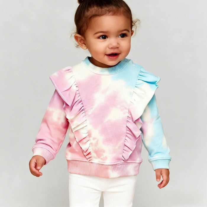 Pastel Tie-Dye Ruffle Jogger Set