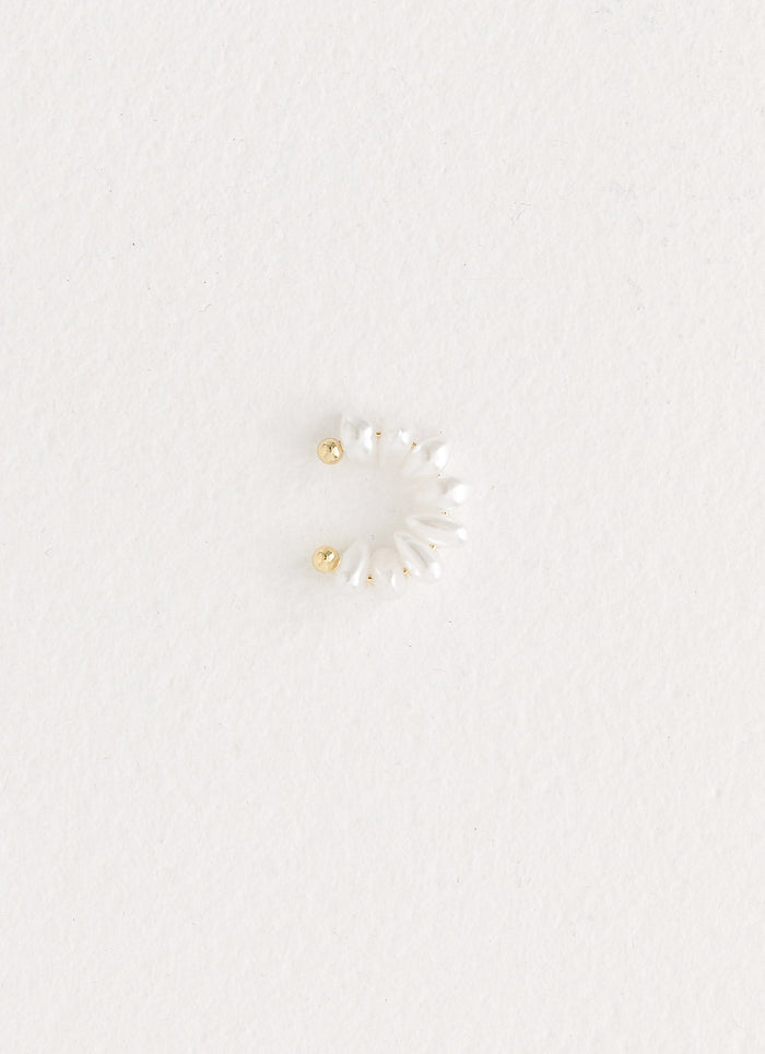 Pearl Drop Ear Cuff - Pearl