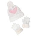 Pearl Heart Patched Hat + Glove Set