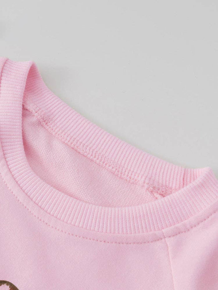 Pink Dino Pullover Sweatshirt