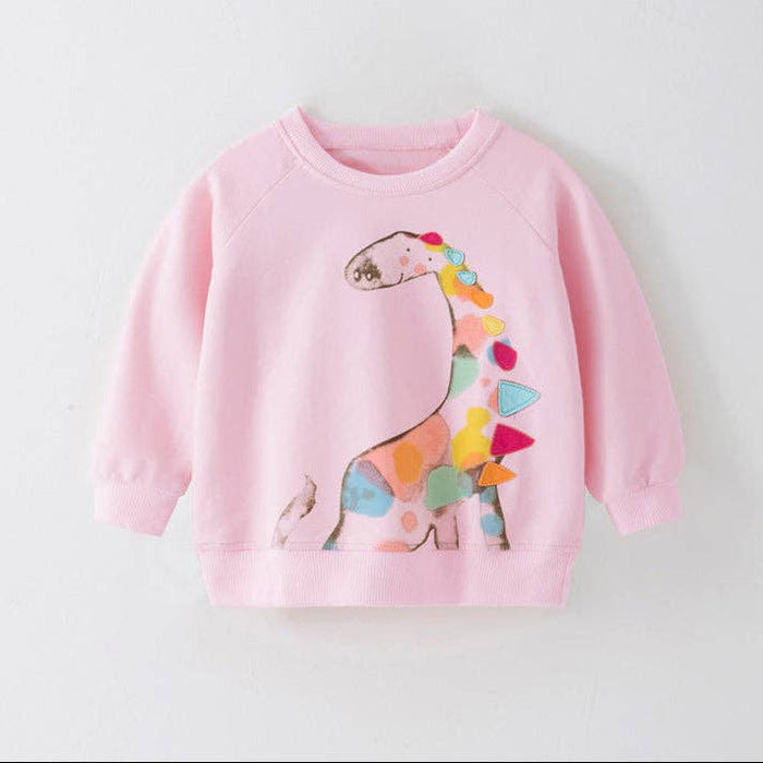 Pink Dino Pullover Sweatshirt