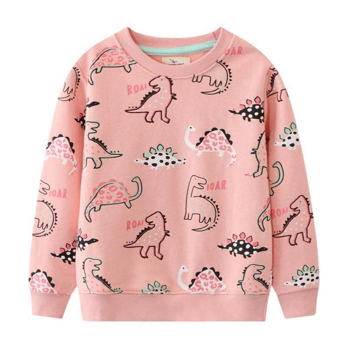 Pink Dinosaurs Pullover Sweatshirt