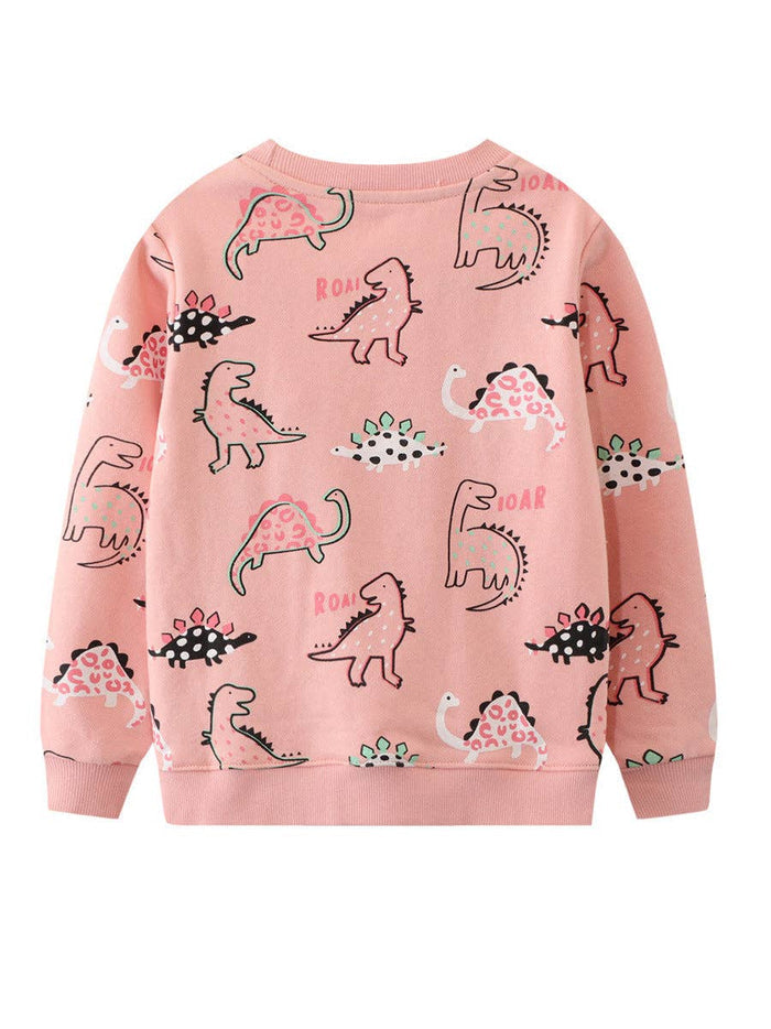 Pink Dinosaurs Pullover Sweatshirt