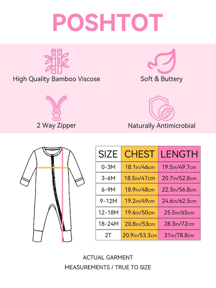 PoshTOT Seashells Bamboo Convertible Zip Romper
