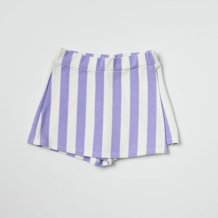 Purple Striped Terry Skort