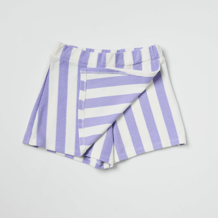 Purple Striped Terry Skort