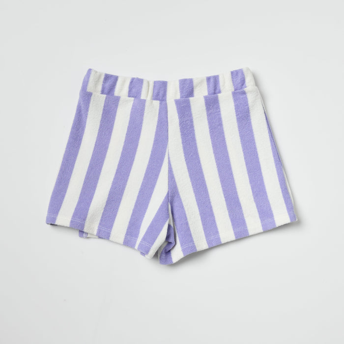 Purple Striped Terry Skort