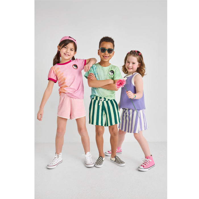 Purple Striped Terry Skort