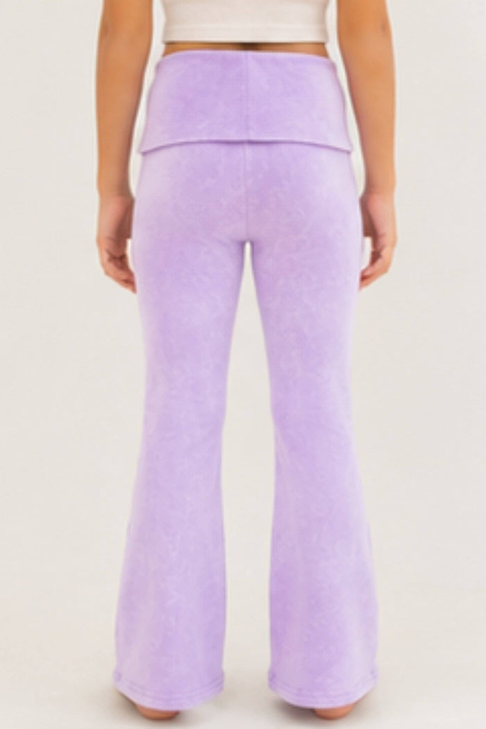 Purple Vintage Washed Foldover Flare