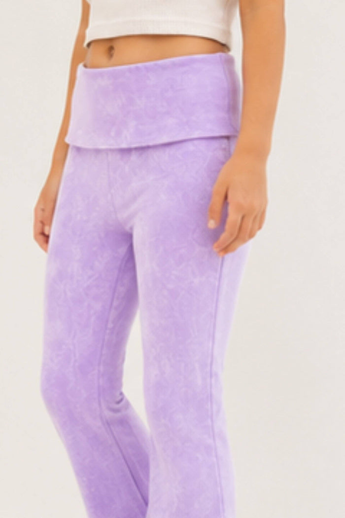 Purple Vintage Washed Foldover Flare