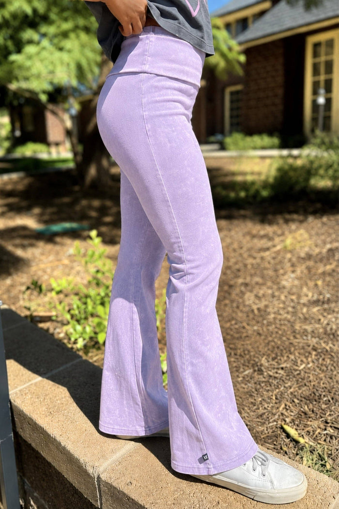 Purple Vintage Washed Foldover Flare