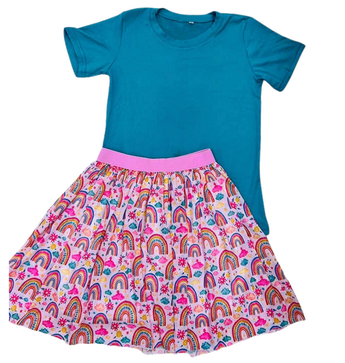 Rainbow Skirt Set