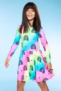Rainbow Star Simply Soft Long Sleeve Be Happy Dress