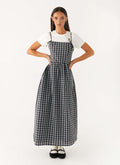 Ramsey Midi Dress - White Black Check