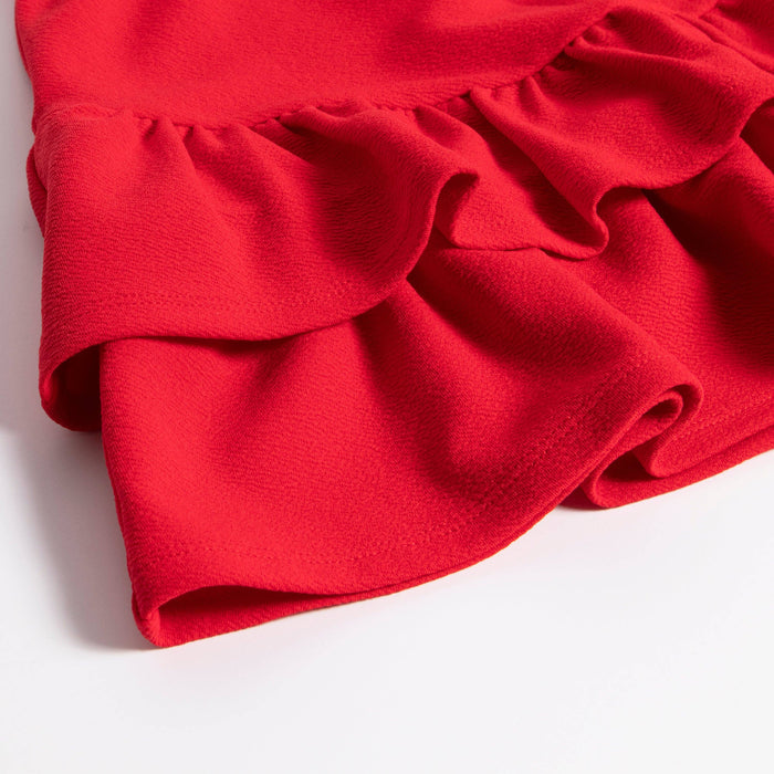 Red Peppy Ruffle Skirt