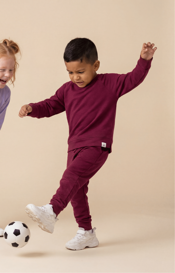 Rhubarb French Terry Bamboo Crew Neck Jogger Set (Infant)
