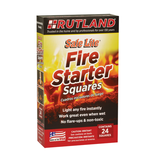Rutland Safe Lite Fire Starter Squares 24-Count Box - Front View | United RV Parts