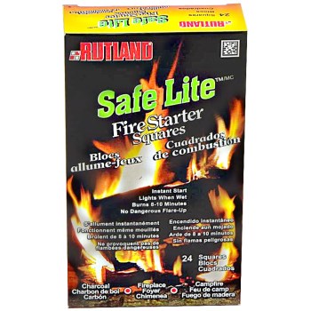 Rutland Safe Lite Fire Starter Squares Bilingual Packaging 24 Squares - Side View | United RV Parts
