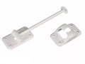 White Plastic RV Entry Door Holder with Catch Bracket - Full Set View | United RV Parts