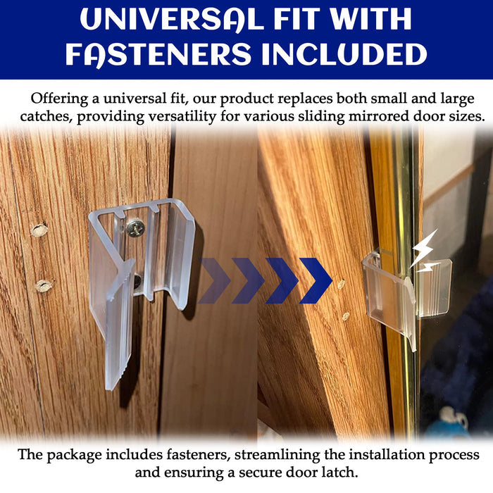 RV Designer H527 Sliding Mirror Door Catch Installed on RV Wardrobe - Universal Fit Detail | United RV Parts