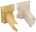 Tan White Plastic RV Drawer Slide Socket Set H307 Question Mark Shape - Side View | United RV Parts