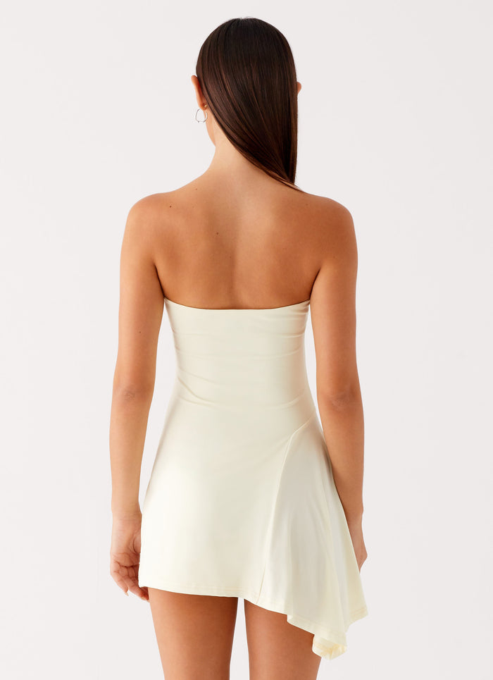 Sana Strapless Mini Dress Yellow 3 Peppermayo