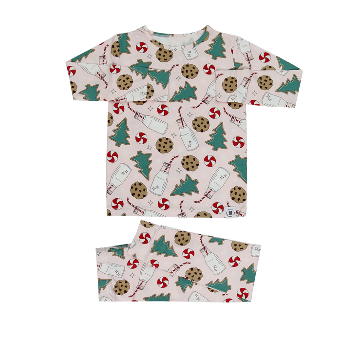Santa's Cookies Pink Bamboo Pajama Set