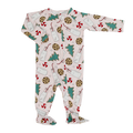 Santa's Cookies Pink Bamboo Zipper Footie
